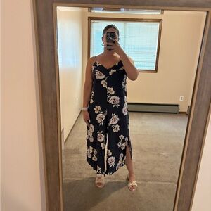Xhilaration Navy Floral Jumpsuit